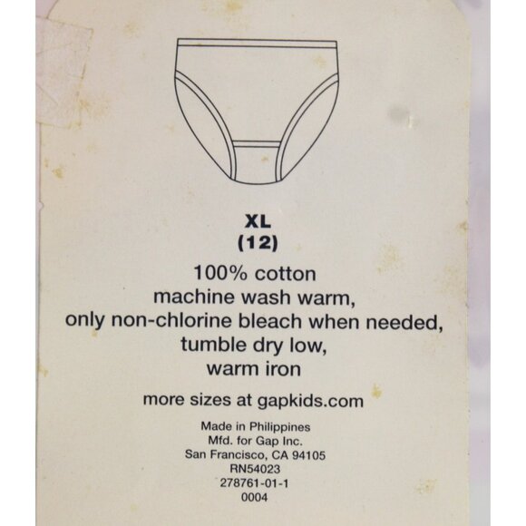 NEW Gap Panties 3 pairs Underwear girls XL 12 Purple Flowers Stripes Briefs - Picture 6 of 6